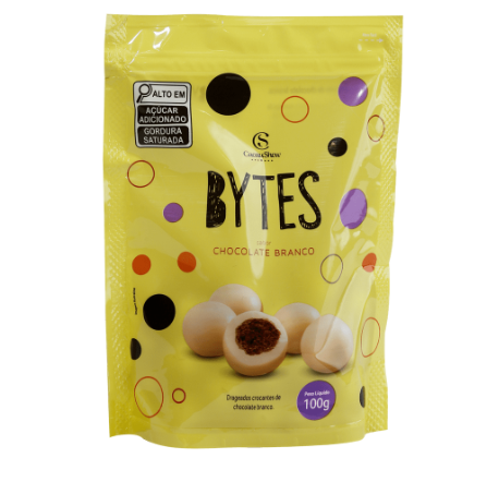 Drageado Bytes de Chocolate Branco Crocante 100g - CacauShow (Cód.1002996)