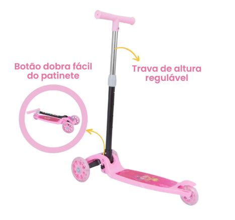 Patinete infantil 3 rodas com luzes led dobrável e ajustável menino menina - ATENTU - Magalu (Cód.edkgb8cd2k)