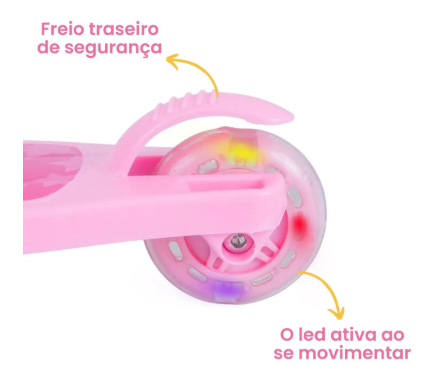 Patinete infantil 3 rodas com luzes led dobrável e ajustável menino menina - ATENTU - Magalu (Cód.edkgb8cd2k)