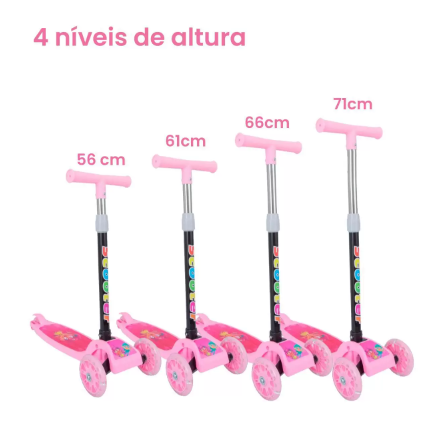 Patinete infantil 3 rodas com luzes led dobrável e ajustável menino menina - ATENTU - Magalu (Cód.edkgb8cd2k)