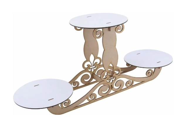 Kit Festa Mdf Branco - Suporte Triplo De Doces - 28 Peças - Maxdecor Decorações - Magalu (Cód. he74h94857)