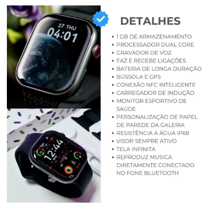 Relógio inteligente Watch8 Pro 2024 8ª geração NFC GPS tela infinita 2.2'' Alta definição Smartwatch W28 Pro masculino e feminino - Microwear - Magalu (Cód. jkj2hfahej)